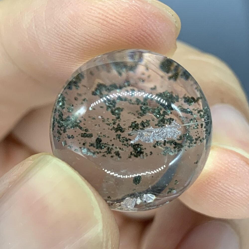 Natural Green Phantom Quartz Sphere, Crystal Ball